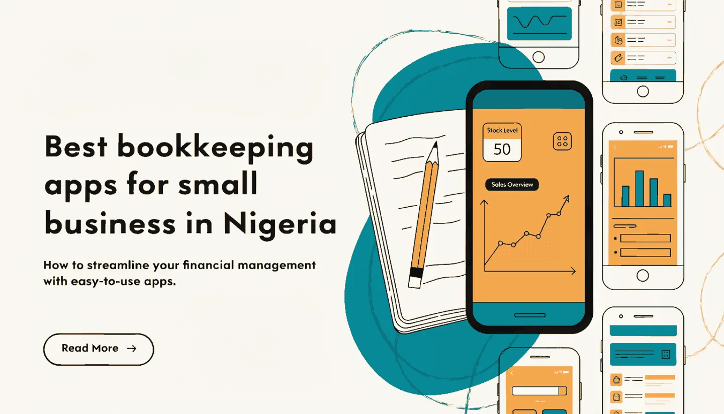 Smartphone showing various business app icons on a shop counter