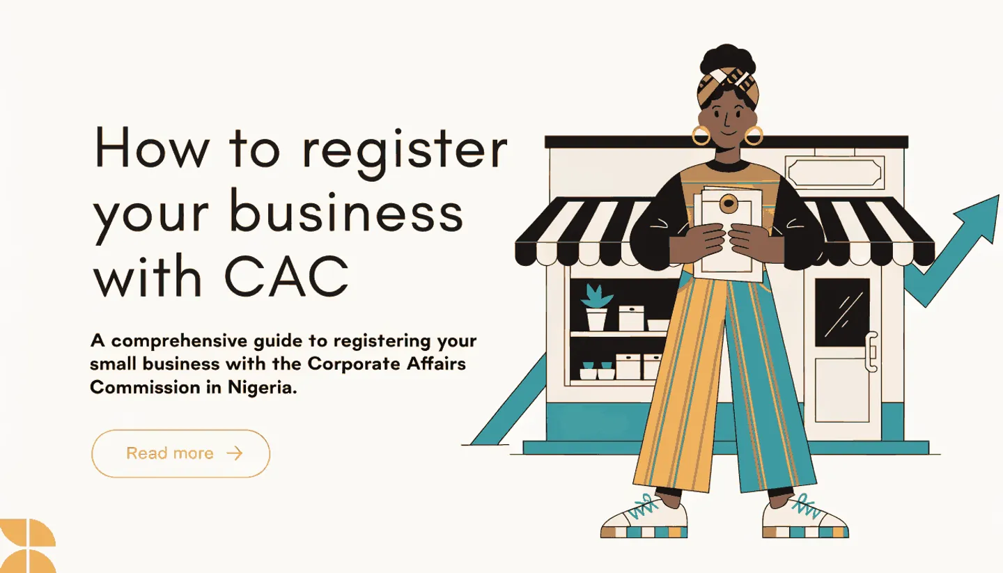 Nigerian entrepreneur holding business registration documents in front of a shop