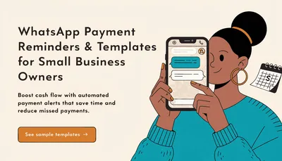 Smartphone showing WhatsApp chat with a polite payment reminder message